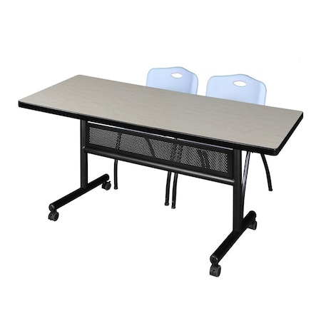 Kobe Rectangle FlipTop Table, 72" W, 29" H, Laminate Top, Maple MKFTM7230PL47GY